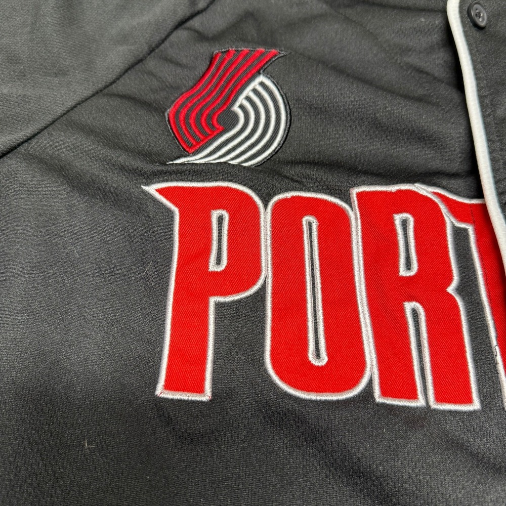 Ultra Game Portland Trail Blazers Mens Small Black Red White Baseball Jersey - Picture 7 of 9